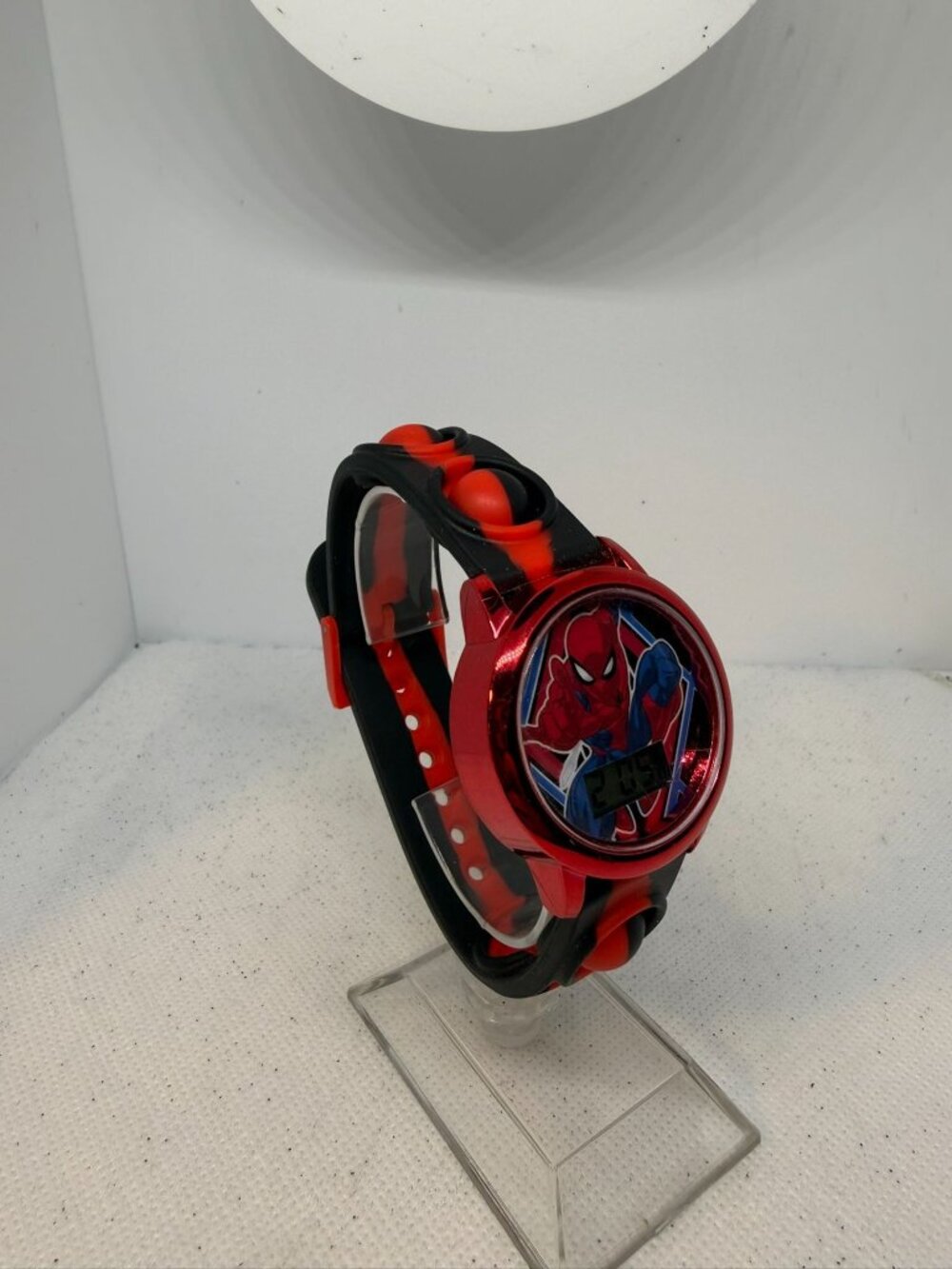 Accutime Marvel Spider-Man Kids Digital LCD Watch Red Black Popper Strap - Picture 9 of 12